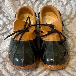 Clicks Duck Shoes Women’s 7M Tan Black Waterproof Faux Fur Lined Loafers